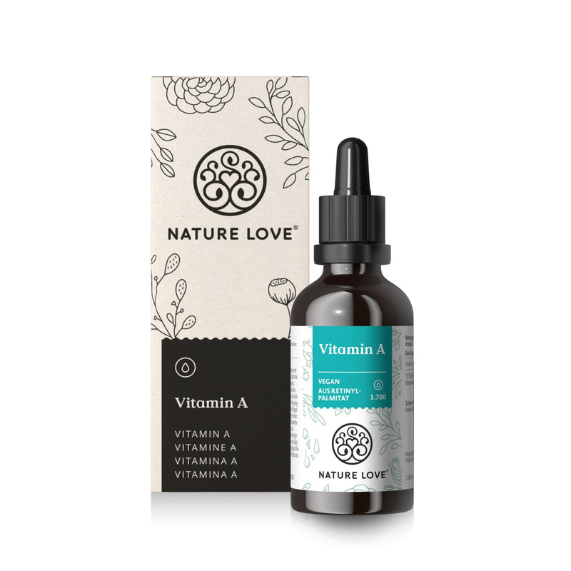 Vitamin A drops - 50 ml (1,700 drops) - Retinol from retinyl palmitate in MCT oil - without unnecessary additives - high dosage, vegan, laboratory tested and produced in Germany - NewNest Australia