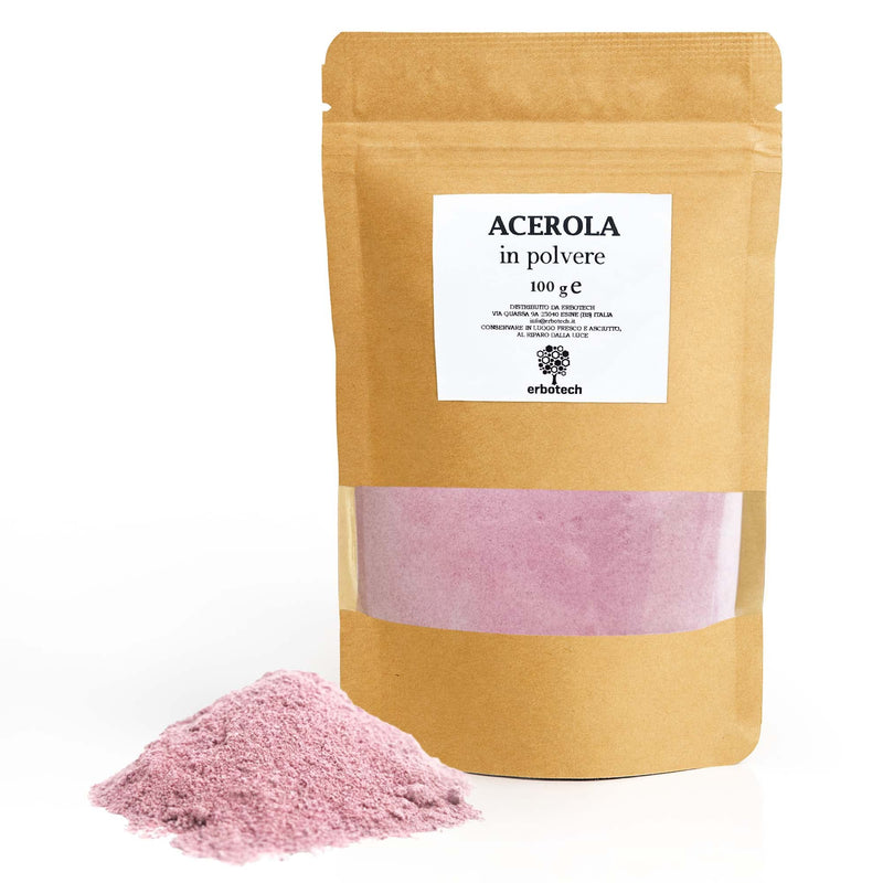 ERBOTECH, Acerola Powder 100g Pack Natural Source of Vitamin C with Antioxidant Properties Vegan - NewNest Australia