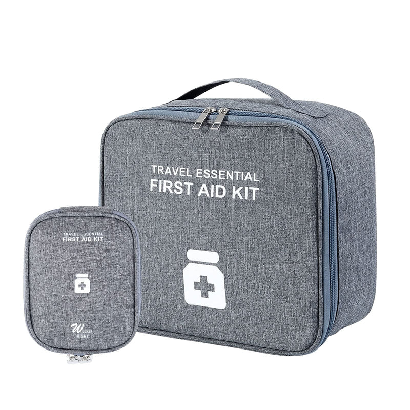 Pack Of 2 First Aid Bag, First Aid Kit, Empty Waterproof Large Capacity Medical Emergency Bag, Medicine Bag, Small Travel Pharmacy Bag, Travel Pharmacy Bag (Grey) - NewNest Australia