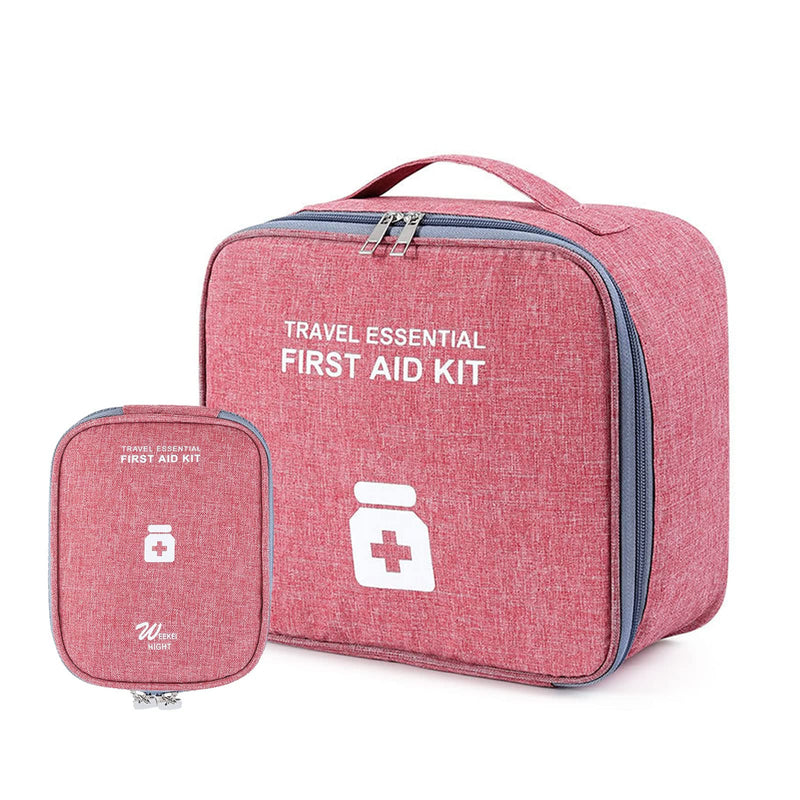 Pack Of 2 Medicine Bag, Travel Emergency Bag, First Aid Travel Pharmacy Bag, Empty, Medicine Bag, Travel Pharmacy Bag, Portable Travel First Aid Kit, For Travel, On The Go, Home, Office (Red) - NewNest Australia