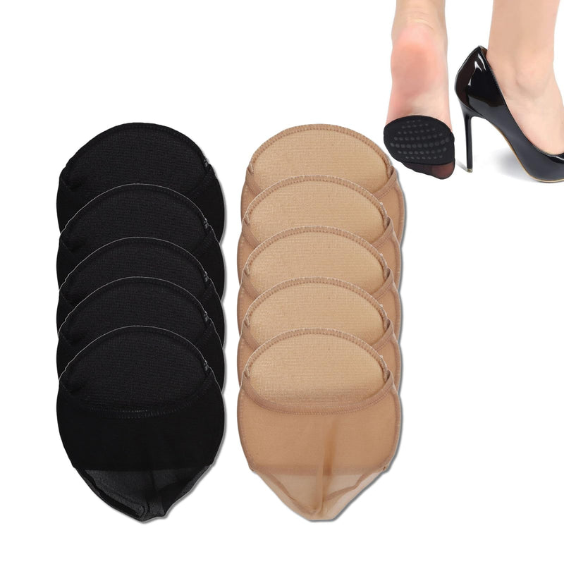 10 Pairs Toe Cap Socks With Padding, Breathable Toe Cover, Half Socks, Women'S Underside, Forefoot Cushion, Soft Cap, Protective Cover, Reusable Cushion For Women Heels, Default - NewNest Australia