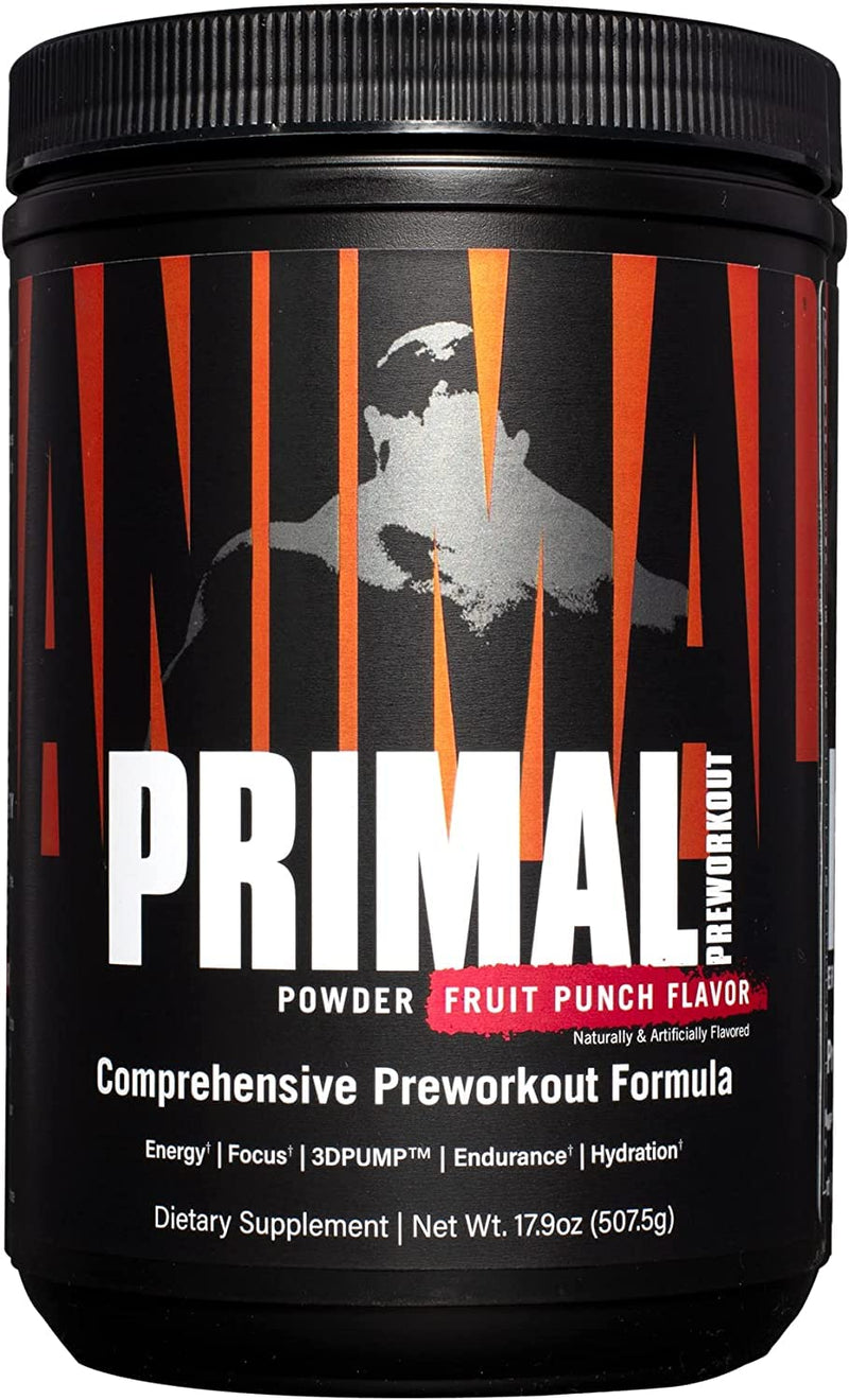 Universal Nutrition Animal Primal (Fruit Punch) Pre Workout Booster With Beta Alanine, Betaine, Taurine & Tyrosine & More For Maximum Pump, Energy & Supply Of Amino Acids During Training, 507 G - NewNest Australia