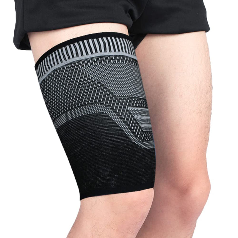 Tofbs Pack Of 2 Thigh Brace For Men & Women, Breathable, Non-Slip Compression Thigh Bandage For Sports, Knee Tendon, Quadricep Injuries, Muscle Fiber Tear (Xl, Black) - NewNest Australia