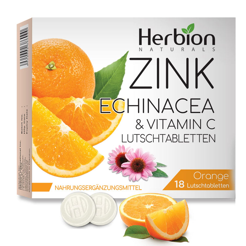 Herbion Naturals Zinc, Echinacea & Vitamin C Lozenges With Natural Orange Flavor, 18 Ct, Dietary Supplement, Supports Immune System, For Adults And Children 5+ - NewNest Australia