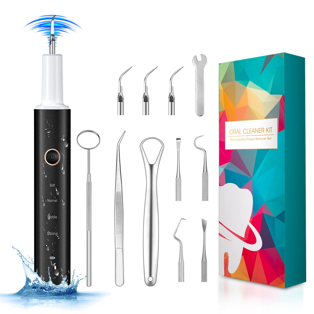 Bluefire Tooth Cleaning Set, Tartar Remover, Tooth Cleaning Ultrasonic Teeth Cleaning Set With 4 Adjustable Modes And 3 Interchangeable Cleaning Heads For Tooth Care At Home - NewNest Australia