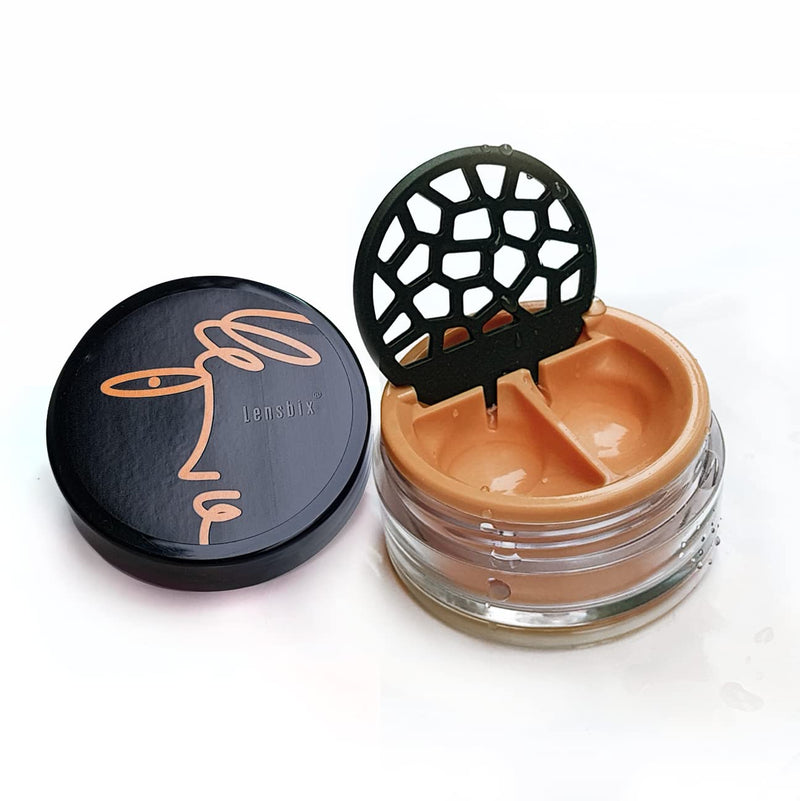 Lensbix contact lens case Faceline. The innovative gift for lens wearers with a lineart motif in candy colors. (Apricot No.14) Apricot No.14 - NewNest Australia