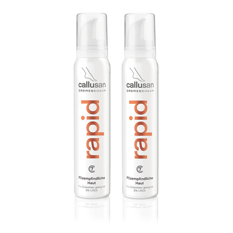 Callusan Foot Care Cream Foam Rapid 2x 125 ml - Athlete's Foot Care Foam - Moisturizing Care with 5% Urea for Skin Prone to Fungus 125.00 ml (Pack of 2) - NewNest Australia