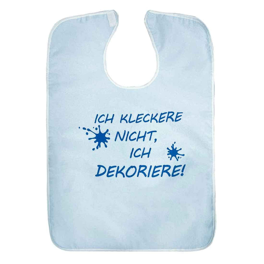 Bib For Adults Funny Printed "I Don'T Mess, I Decorate!", Bib Adult Washable Bib For Seniors Bib Large Seniors Waterproof Bib Light Blue Velcro Fastening, Lightblue - NewNest Australia