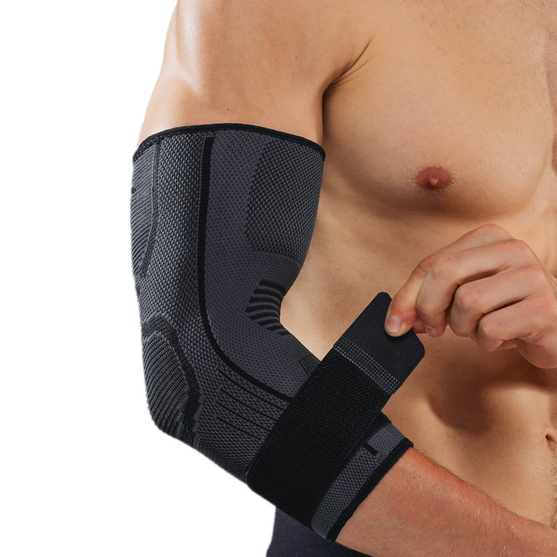 Solo Actfit Breathable Elbow Support With Velcro Fastening, Elbow Brace Adjustable, Compression Arm Supports For Tendonitis, Golf, Tennis, Weightlifting (Black X Single, L/Xl) - NewNest Australia