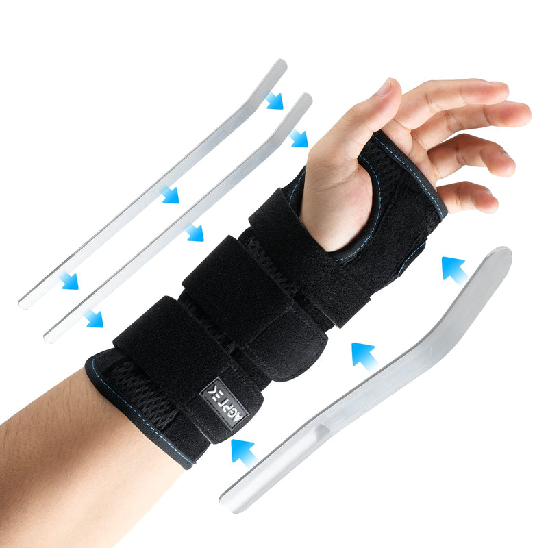 Agptek Wrist Bandages, Left And Right Handed Adjustable Day Night Wrist Splint With Metal Splint Stabilizer, Wrist Support For Training, Weight Lifting, Strength Training, Men Women - NewNest Australia