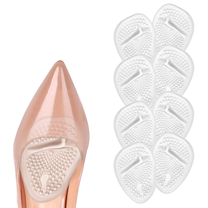 URAQT foot pads, 4 pairs of silicone pads forefoot gel pads forefoot shoe insoles for gel pads forefoot heel protection high heels shoe pads, insoles forefoot, ball pads (transparent) 4 pairs transparent - NewNest Australia