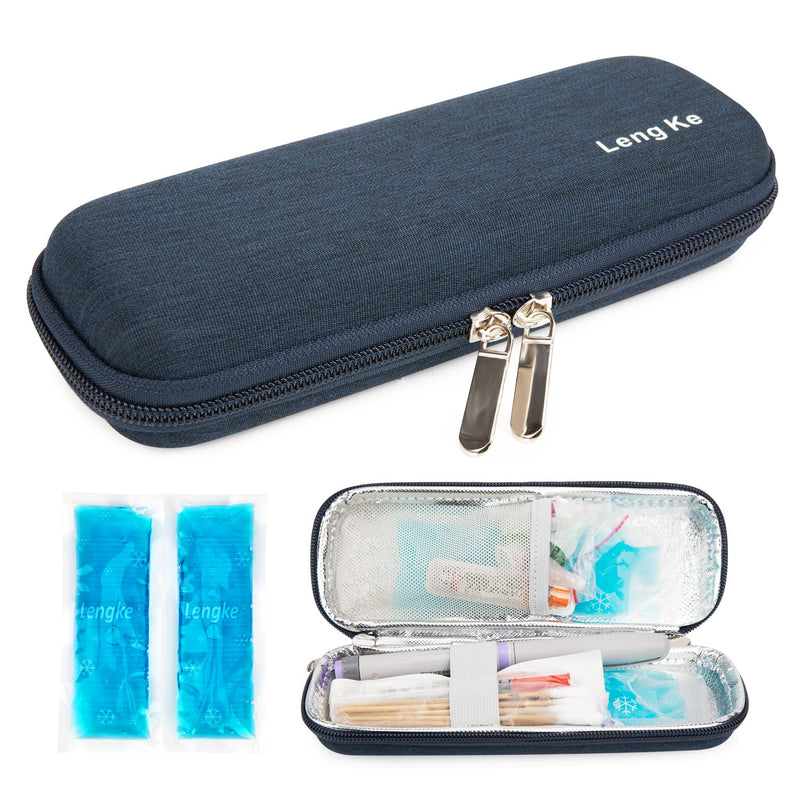 YOUSHARES Insulin Cooler Bag for Diabetes Medication - Practical Travel Bag for Insulin Pen, Syringes & Accessories (Navy Blue) Navy Blue - NewNest Australia