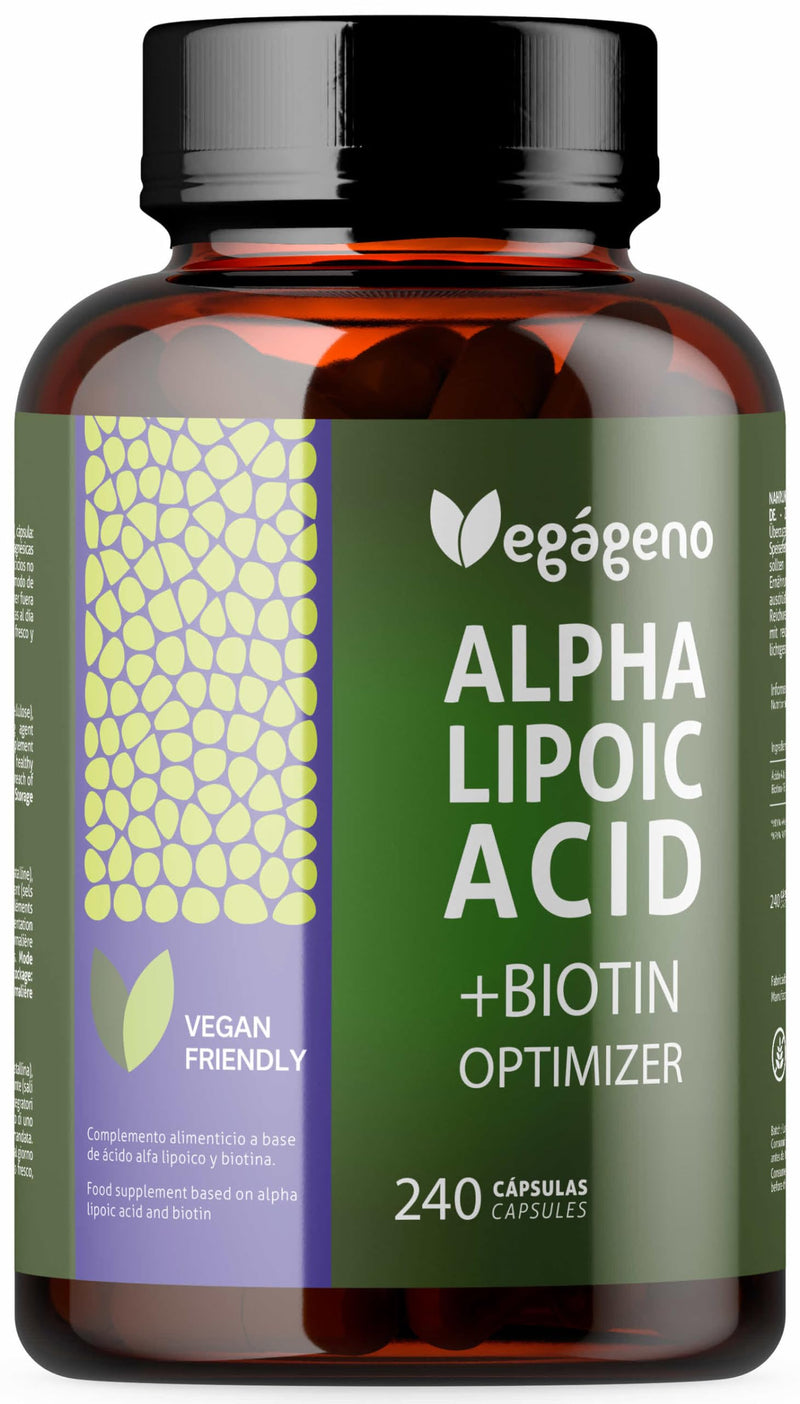 Alpha Lipoic Acid (ALA) + BIOTIN Optimizer, High Bioavailability, Natural Antioxidant, Gluten Free, GMO Free, 100% Vegan, Strengthens Skin, Nails & Hair, 240 Vegetarian Capsules, 4 Month Supply - NewNest Australia