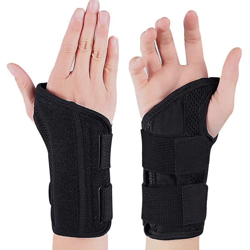 NuCamper Breathable Wrist Support Wrist Brace with Metal Splint Stabilizer Men Women Wrist Brace Adjustable Wrist Splint for Arthritis, Tendonitis, Sprain Black S/M Right Handed - NewNest Australia