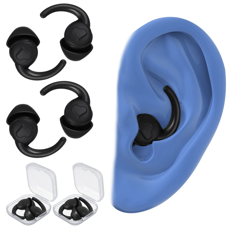 Dacitiery Ear Plugs Sleeping 2 Pairs Extra Soft Ear Plugs Noise Canceling Ear Plugs Sleeping Noise Reduction By 31 Db Silicone Ear Plugs For Sleeping, Work, Learning, Reading (Black) - NewNest Australia