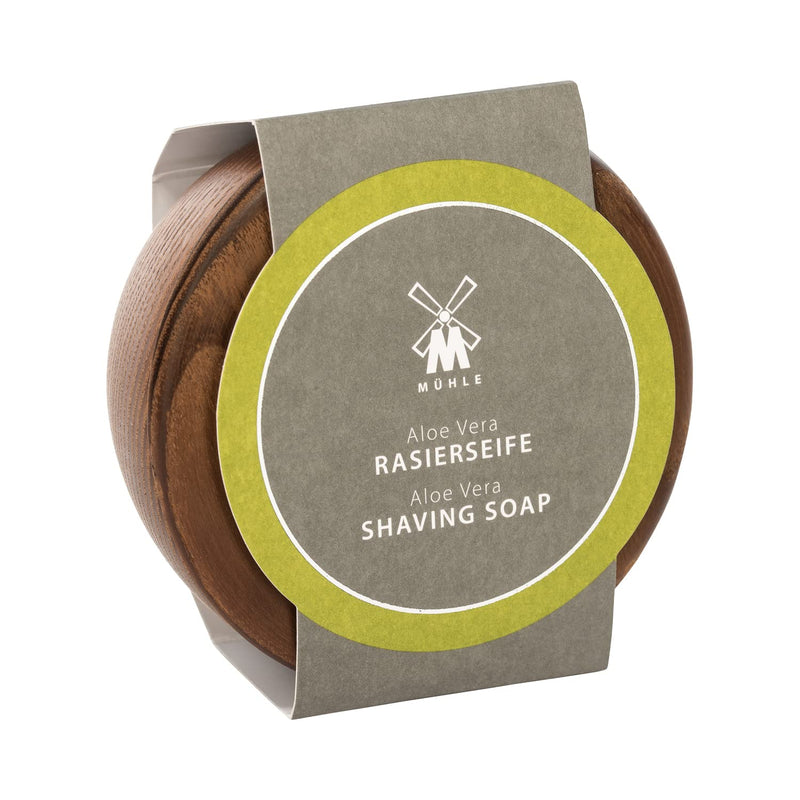 MÜHLE shaving soap set - wooden bowl with shaving soap - aloe vera for sensitive skin - vegan, gentle & nourishing - 65g - NewNest Australia