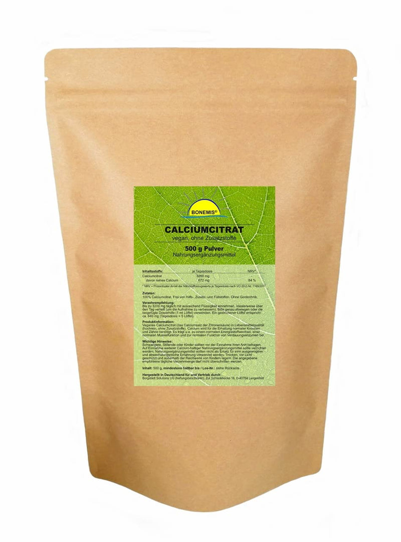 Calcium citrate, powder, 500 g in a bag, high-purity food quality, no additives, Bonemis® - NewNest Australia