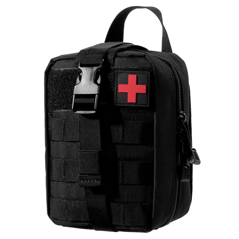 Kyrio First Aid Pouch Empty Tactical Molle Bag Medical Outdoor Package Rip-Away Emt Tool Bag For Medical Grade Package With Climbing Rescue Tools Black, Black - NewNest Australia