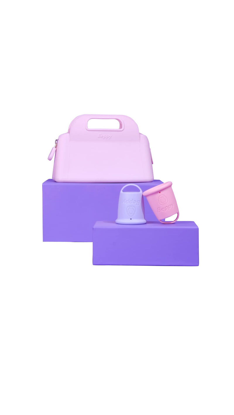 Beppy Cotton Candy Cups (Pink/Purple) 2 Menstrual Cups Without Handle, With Leak Protection, Hypoallergenic And Latex-Free, For More Freedom During The Period (Love, Sauna, Sports, Swimming) - NewNest Australia