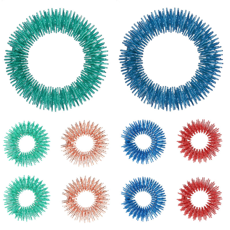 Abeillo Pack Of 10 Acupressure Ring, Massage Ring, Finger Massage Or Toe Massage Set For Children, Adults, High Working Pressure, Promotes Circulation And Stress Relief - NewNest Australia
