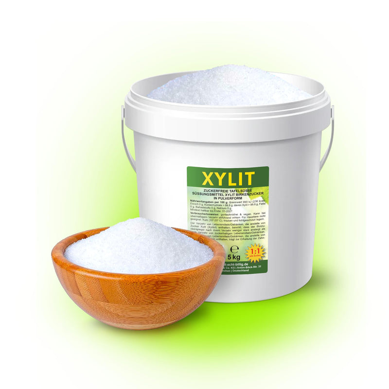 5kg Premium Xylitol Birch Sugar | 5kg bucket value pack | 40% fewer calories | tooth-friendly & vegan | sweetens 1:1 like sugar - NewNest Australia