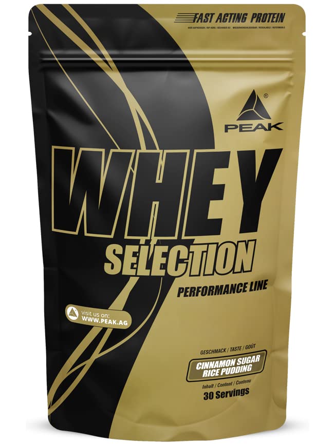 Peak Whey Selection - 900 G Flavor Rice Cinnamon Sugar I 30 Servings I Muscle Building I Protein Powder I With Whey Concentrate I Isolate I Hydrolysate I Free L-Leucine I Lactase - NewNest Australia
