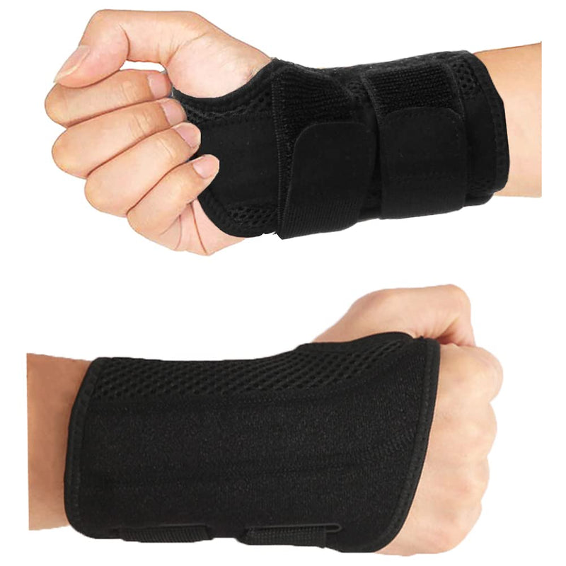 HYCOPROT Wrist Support with Metal Splint, Adjustable Breathable Wrist Splint, Wrist Brace for Sprains, RSI, Arthritis and Tendonitis (L/XL, Black, Right) Black-Right Hand L/XL (Pack of 1) - NewNest Australia