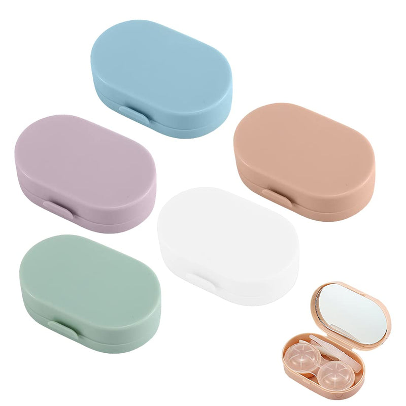 Pack Of 5 Portable Contact Lens Case Travel Set Mini Travel Contact Lens Case With Mirror Contact Lens Made Of Plastic For Contact Lenses Small Contact Lenses Accessories Case Portable Reusable - NewNest Australia