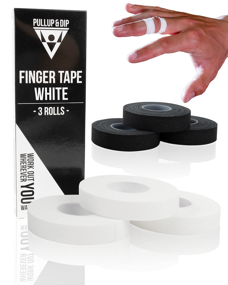 Pullup & Dip Finger Tape Extra Strong, 3 Rolls (30 M) Finger Tape, Skin-Friendly Sports Tape, Hand Tape For Weight Sports, Bjj, Handball Accessories, Climbing Tape, Finger, Goalkeeper Training (White) - NewNest Australia
