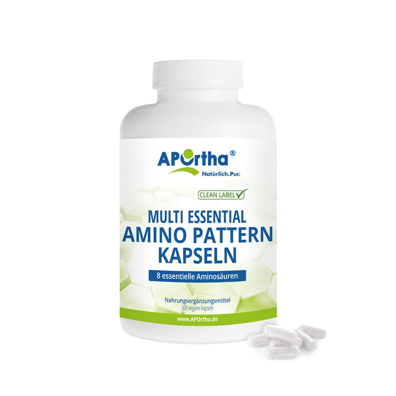 Aportha Multi Essential Amino Pattern I 300 Capsules With 8 Essential Amino Acids According To Prof. Dr. Luc√†-Moretti For Optimized Protein Supply, Amino Acids Complex High Dose Eaa Vegan - NewNest Australia
