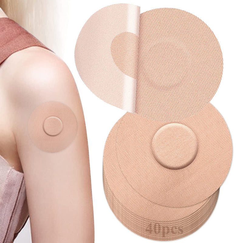 Pack Of 40 Freestyle Libre Plasters, Sports Waterproof Skin-Friendly Round Plasters Without Adhesive In The Center, Elastic Fabric Material Freestyle Libre Plasters For Freestyle Libre 1 2 & 3 Sensor - NewNest Australia