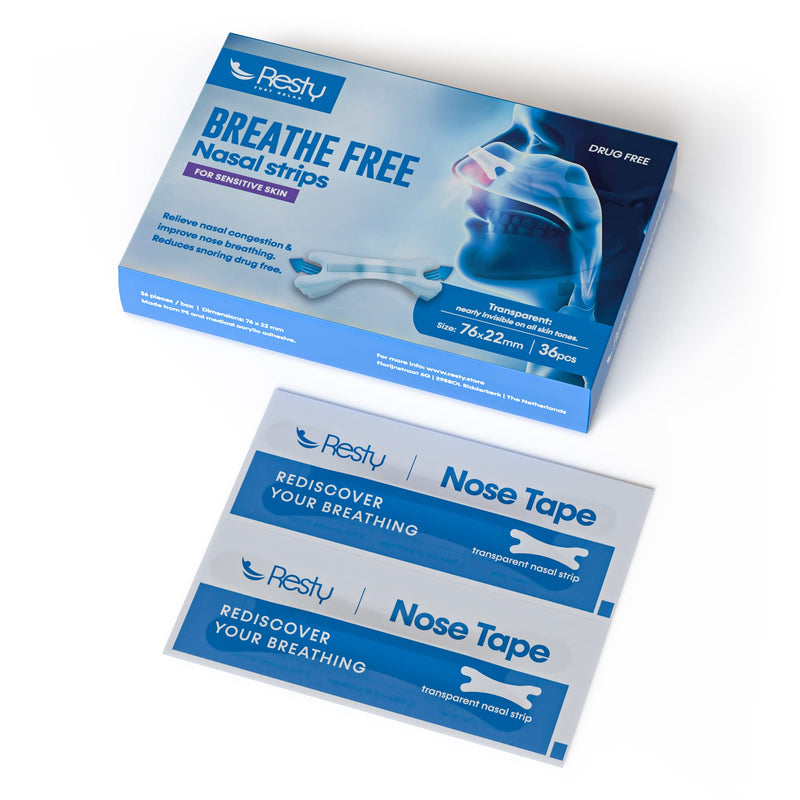 Resty Nasal Strips For Improved Nose Breathing (Pack Of 36, Transparent) - Anti Snoring Nose Plasters For Opening The Nasal Passages - Nose Strips For Sleep, Sports And Everyday Life - Nose Plasters - NewNest Australia