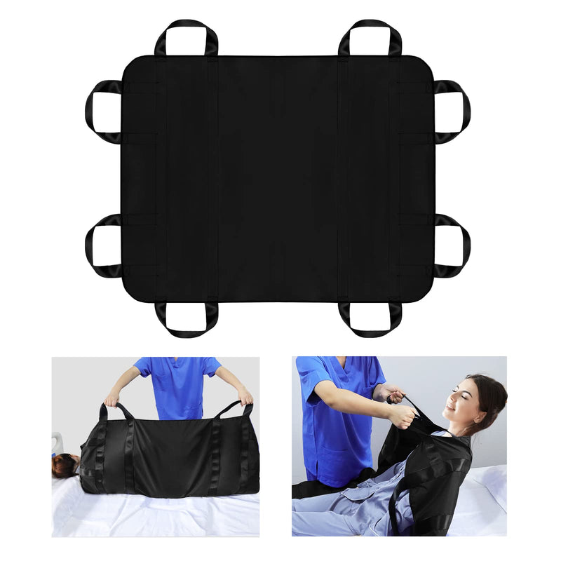 [Hole] Transfer Board For Patient Lifter, Patient Transfer Board With Eight Handles, Suitable For Overweight People, Elderly People And Patients Who Need To Be Transferred (Black 48 X 40 Inches) - NewNest Australia