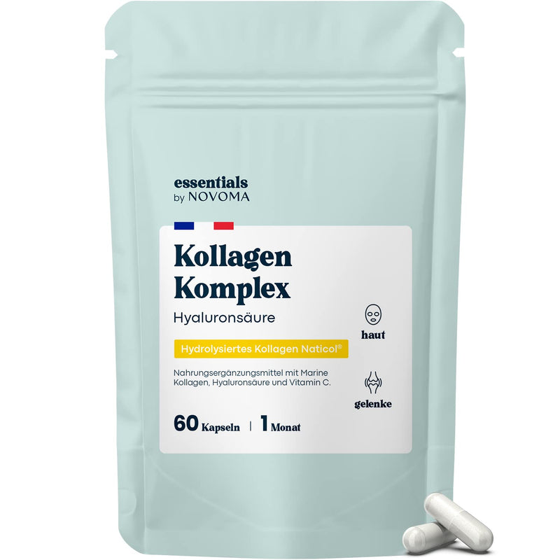 Collagen Capsules With Hyaluronic Acid And Vitamin C, 60 Capsules (1 Month), For Skin, Bones And Joints, 800 Mg Naticol Marine Collagen Capsules, High Dose Hydrolysate Type 1, Essentials From Novoma - NewNest Australia