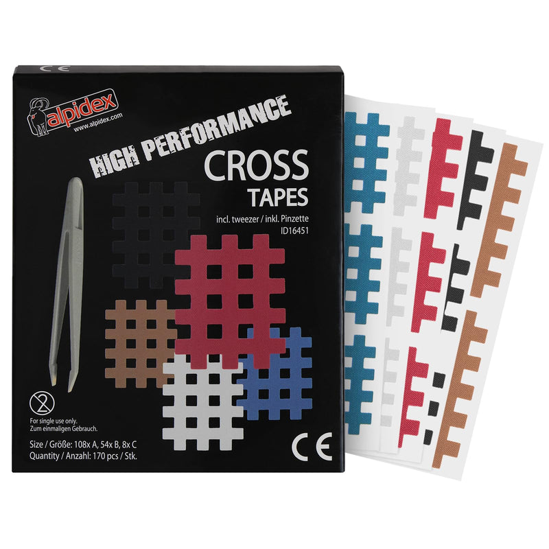 Alpidex Cross Tape 170 Pieces ‚ Size Ab And C ‚ Colorful ‚ Grid Tapes Grid Plaster With Anti-Static Tweezers Grid Tape Waterproof Strong Adhesive Mixbox - NewNest Australia