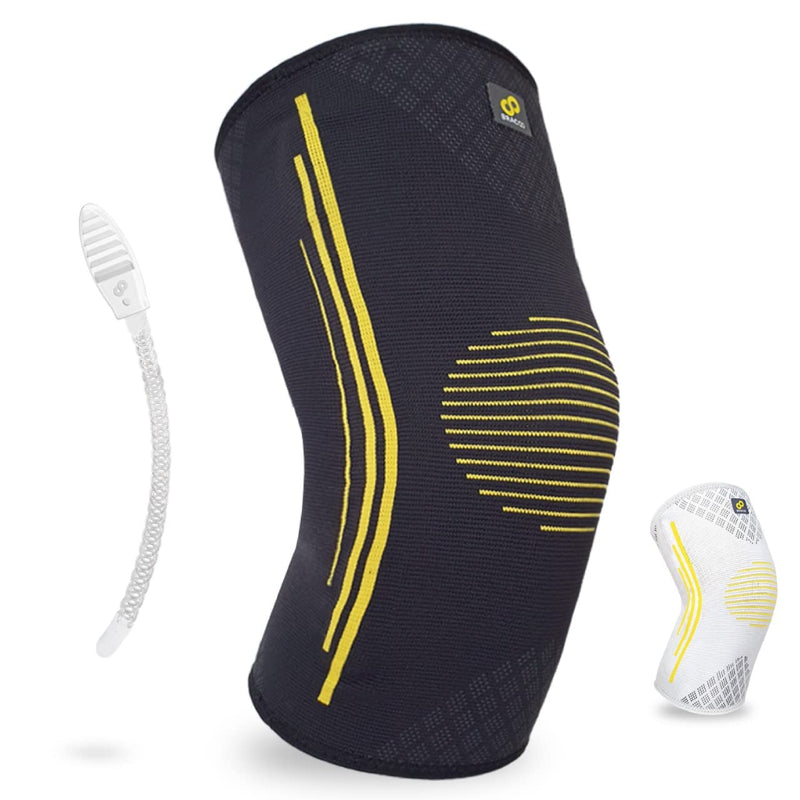 Bracoo Ke92 Knee Sleeve For Men And Women, Elastic Knee Support With Compression Effect And Side Stabilizers, Ideal For Volleyball, Fitness, Sports And Everyday Use (Black, M) - NewNest Australia