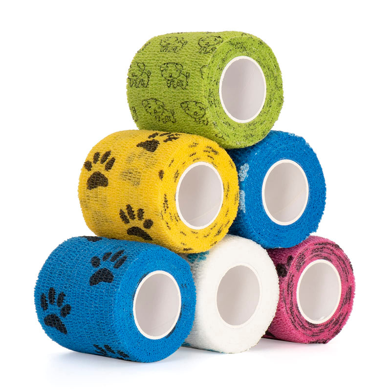 6 Rolls Of Self-Adhesive Bandage Dog Vet Wrap Pet Self-Adhesive Bandage 5 Cm X 4.5 M Cohesive Bandages Cohesive Bandage Elastic Bandage Fixation Bandage For Cat Dog Horse Fingers - NewNest Australia