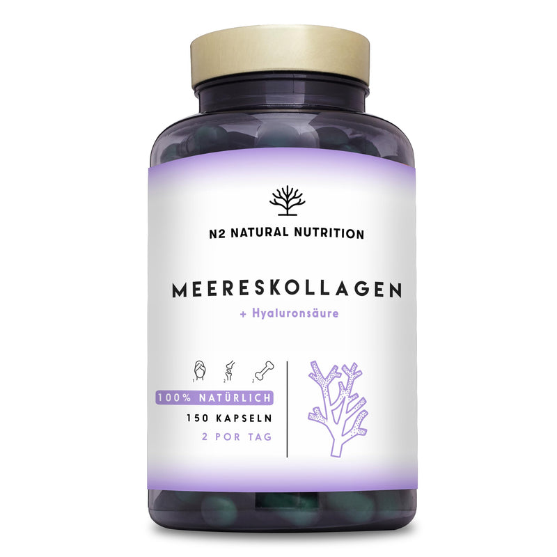 Collagen Capsules High Dose With Hyaluronic Acid, Vitamin C And Magnesium 150 Capsules Gluten Free For 75 Days Marine Collagen Peptan Type 1 For Skin, Hair And Joints Eu Ce N2 Natural Nutrition - NewNest Australia