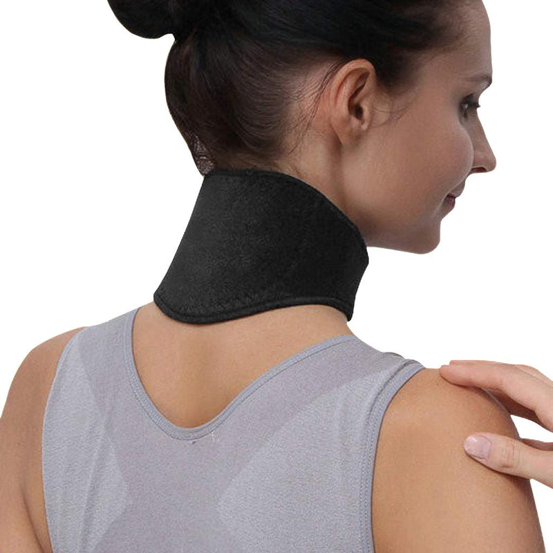 Moonlove Neck Warmer For Neck Pain Headache Self-Heating Neck Support Bandage, Soft Magnetic Neck Brace Neck Collar For Relive Arthritis, Headaches, Pressure (Black) - NewNest Australia