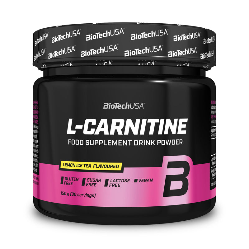 BioTechUSA L-Carnitine Drink Powder | 2,000mg/serving | Vegan, gluten-free, sugar-free | with L-carnitine-L-tartrate, acetyl-L-carnitine, minerals, 150 g, ice tea lemon - NewNest Australia