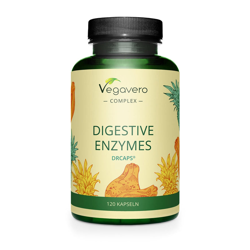 Enzyme Complex Bromelain Papain Amylase Lipase Cellulase Gastric Juice-Resistant Drcaps Natural Digestive Enzymes Laboratory Tested No Additives German Production Vegavero - NewNest Australia