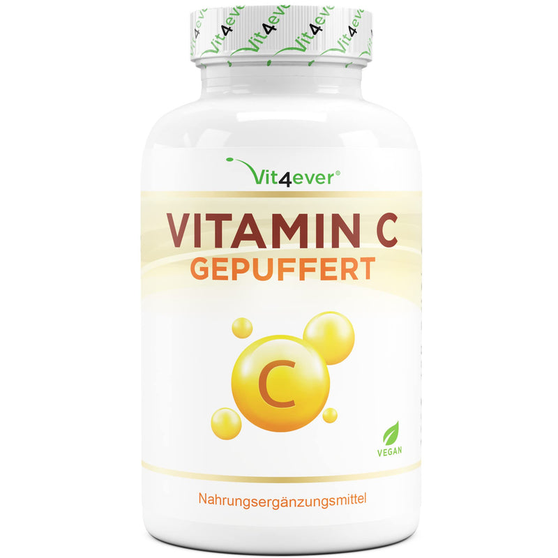 Buffered vitamin C - 365 capsules - Highly dosed with 1000 mg of vitamin C per daily dose - From plant-based fermentation - pH-neutral & very well tolerated - Laboratory tested - Vegan - NewNest Australia