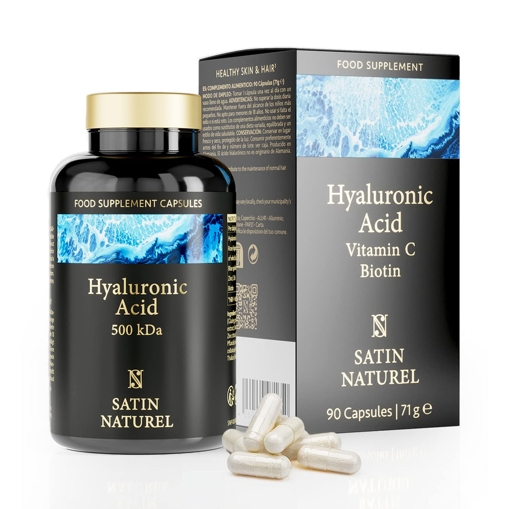 Hyaluronic Acid Capsules High Dose Vegan - 562 Mg Hyaluronic Acid With Vitamin C, Spirulina & Biotin - 90 Beauty Capsules, 500 Kda - No Additives, Made In Germany, Dietary Supplement - NewNest Australia