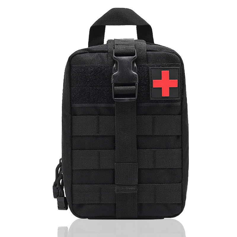 Yuandiann Military Tactical First Aid Bag With Purse, First Aid Ifak Bag Survival Kit Molle Emergency Bag Medical Bum Bag For Hiking Cycling Camping, Black, 15Cm X 10Cm X 20.5Cm / 5.905"L X 3.937"W X 8.07"H, Money Belt - NewNest Australia