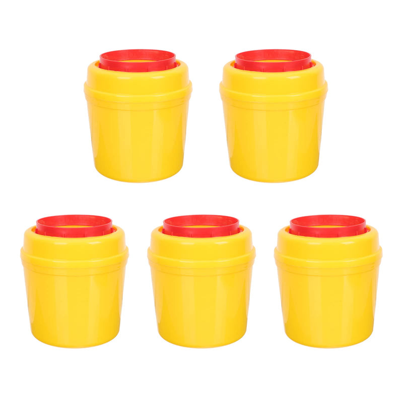 Alipis Disposal Box Round Cannula Box Needle Disposal Container Cannula Disposal Container Syringes Bucket Sharps Container Box Medical Waste Sharp Objects Pack of 5 - NewNest Australia
