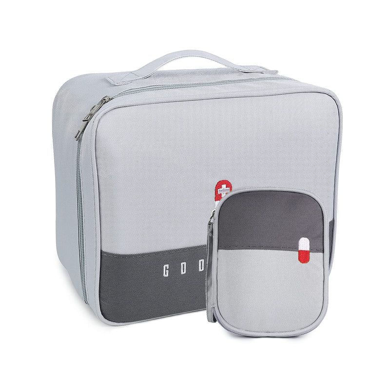 Romon Pack Of 2 Medicine Bag, Travel Pharmacy Bag, Waterproof, Large & Small Medicine Bag, Travel, Portable Medicine Storage Bag For Home, Office, Travel, Gray - NewNest Australia