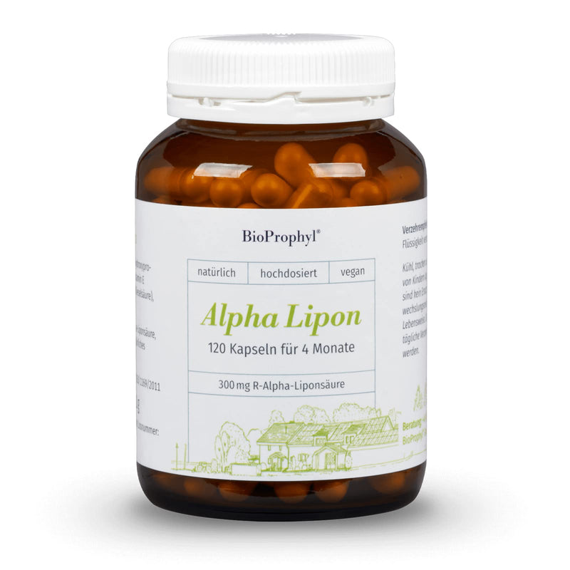 Bioprophyl Alpha Lipon - 300 Mg Pure Natural - (R)-Alpha Lipoic Acid - Without Synthetic (S)-Alpha Lipoic Acid - With Vitamin E And Niacin - 120 Vegetable Capsules - NewNest Australia