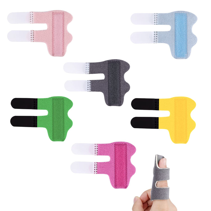 Aiex 6 X Trigger Finger Splints, Finger Stabilizer Clamp, Finger Stretcher Splint For Straightening, Arthritis, Swollen, Tightened, Broken Fingers (6 Colors) - NewNest Australia