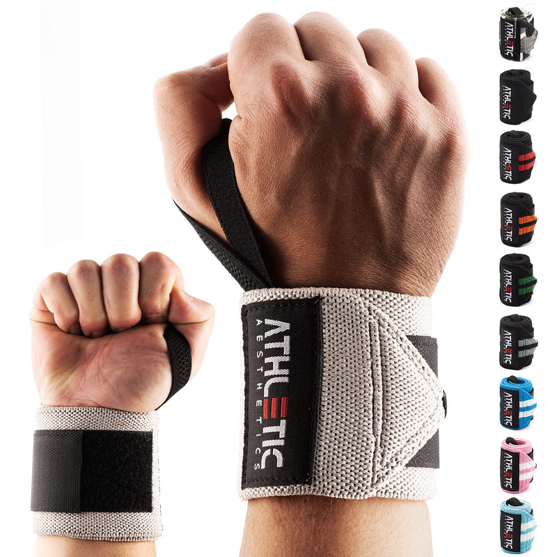 Athletic Aesthetics Wrist Bandages Fitness - Wrist Wrap (45 Cm In Pair) Wrist Brace For Strength Training, Fitness, Bodybuilding, Crossfit - Wrist Support With Exercise Guide As Pdf - NewNest Australia