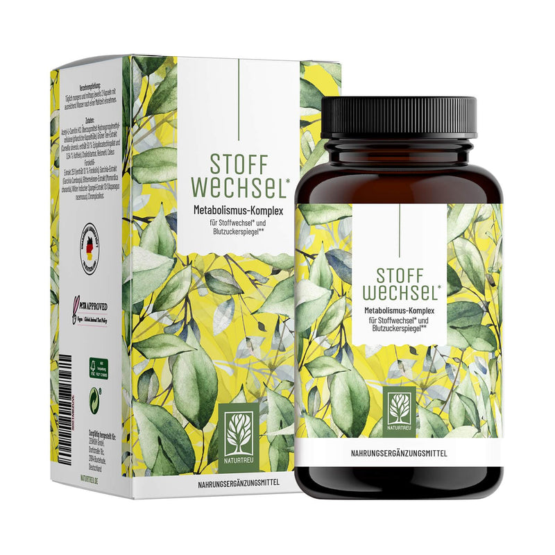Metabolism Capsules Diet Support - High Dose With Green Tea, Forskohlii, Choline, Asparagus, Bitter Melon, Garcinia Cambogia, & Chromium - 120 Metabolism Capsules Vegan Naturtreu - NewNest Australia